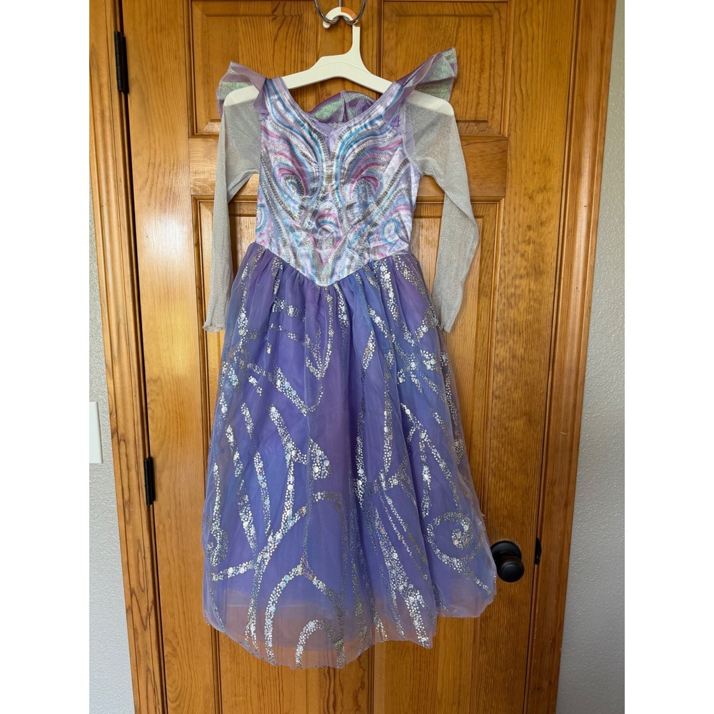 Wicked Glinda Costume Girls Small 4-6X Purple Silver Sequin Dress Up 173489L